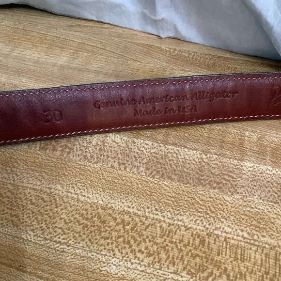 Pat Areias Men’s Belt Sz 30 Dark Green Alligator Leather Silver 925 Heavy Buckle - Picture 5 of 14